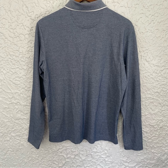 Untuckit Beaux Contrast Collar Long Sleeve Polo Medium - Picture 5 of 8